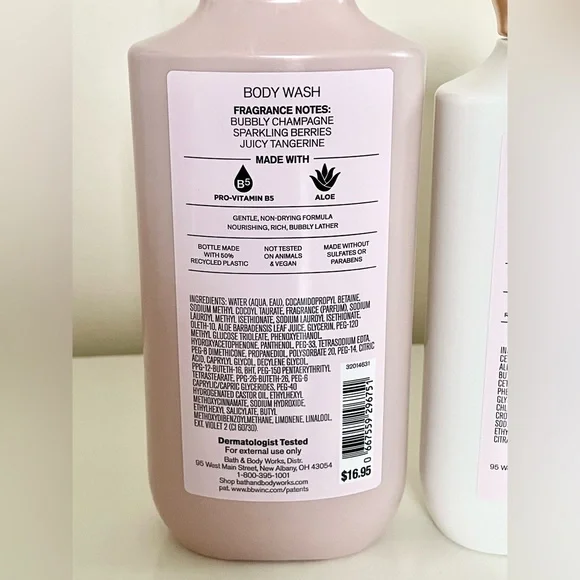 Bath & Body Works Champagne Toast Body Wash & Lotion Full Size Set with Tote - Picture 9 of 11